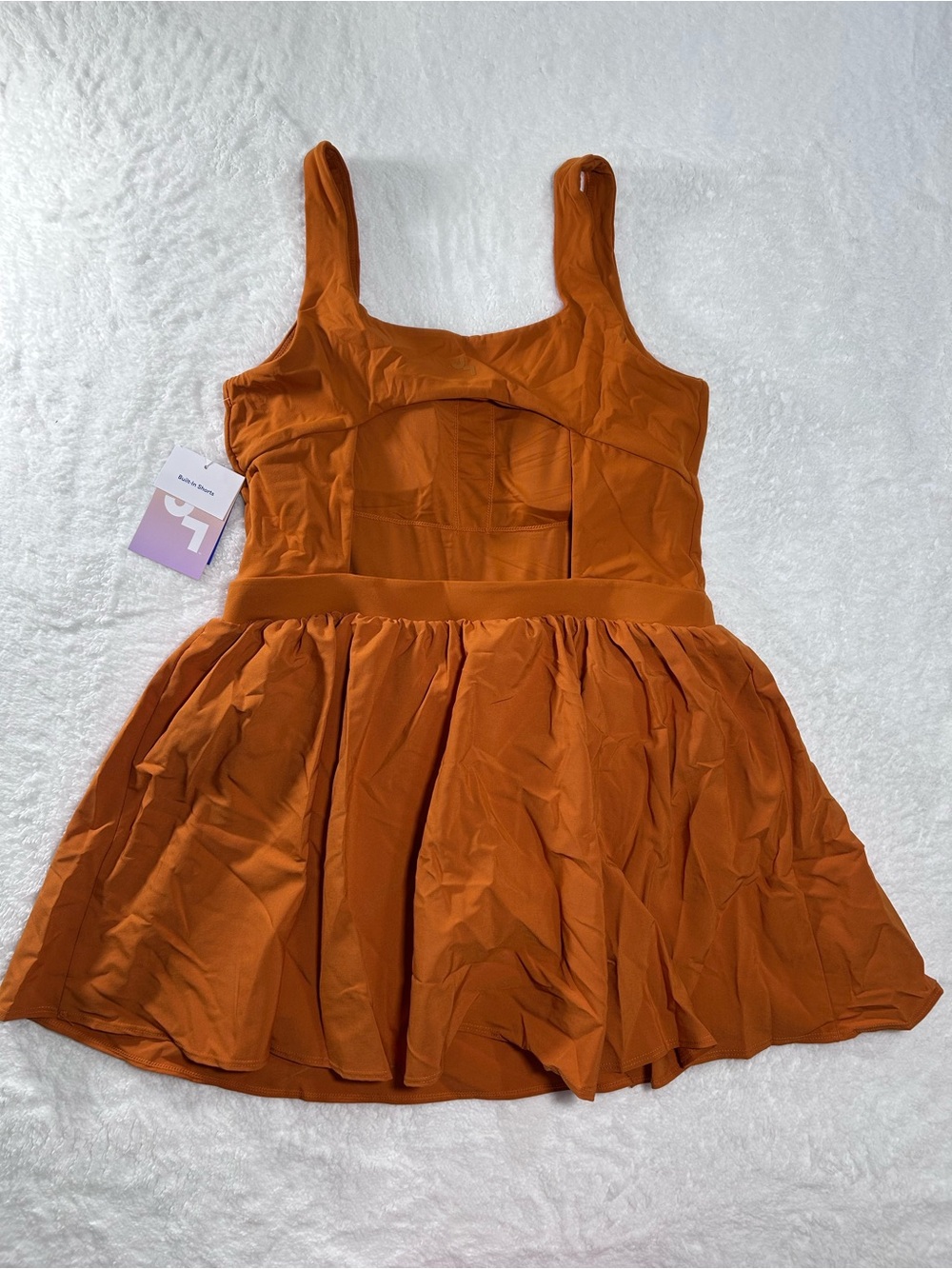 NWT Sz M JoyLab Game Day Activewear Athletic Dress built-in Shorts Rust Orange - Picture 8 of 12
